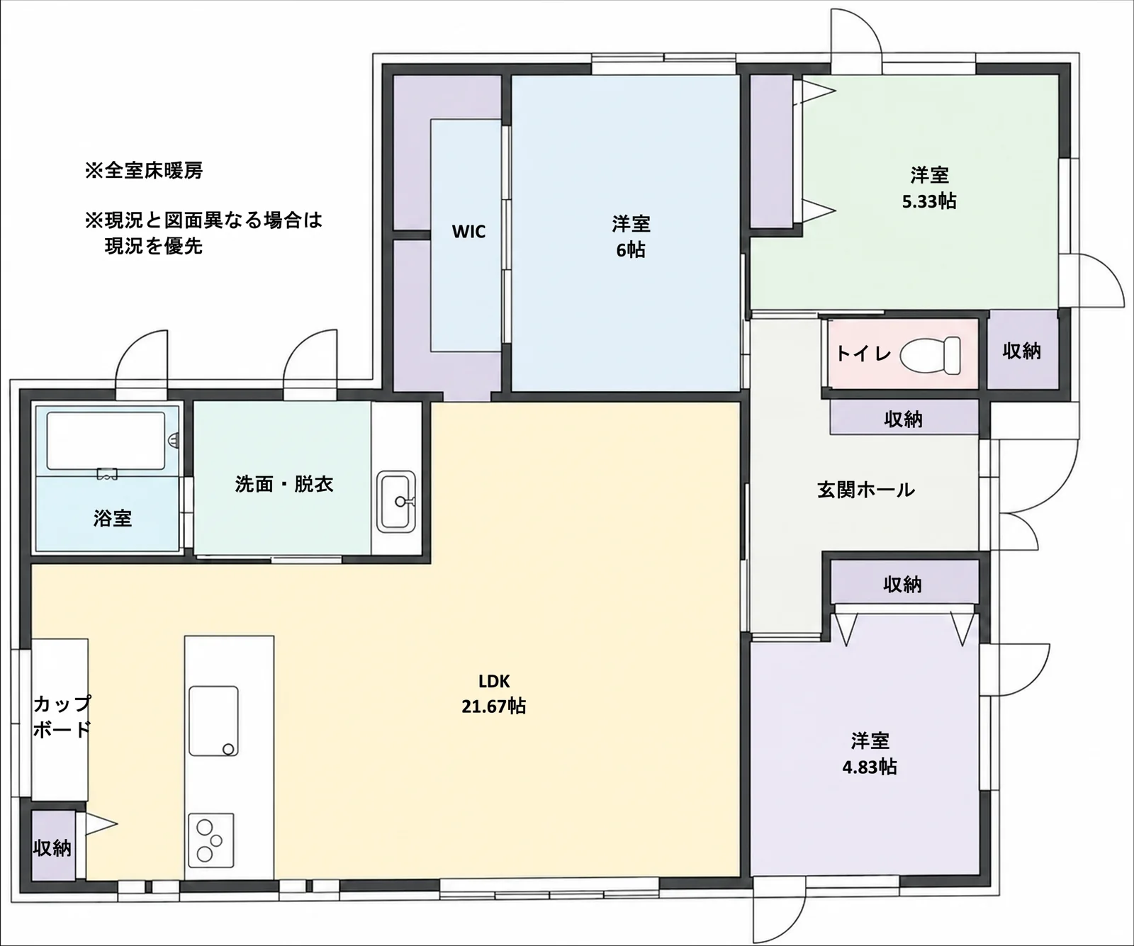 淡路市大谷488ほか 3LDK平屋の間取り図