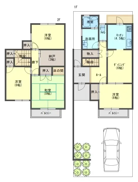 神戸市西区学園西町 テラスハウス中古物件 間取り図