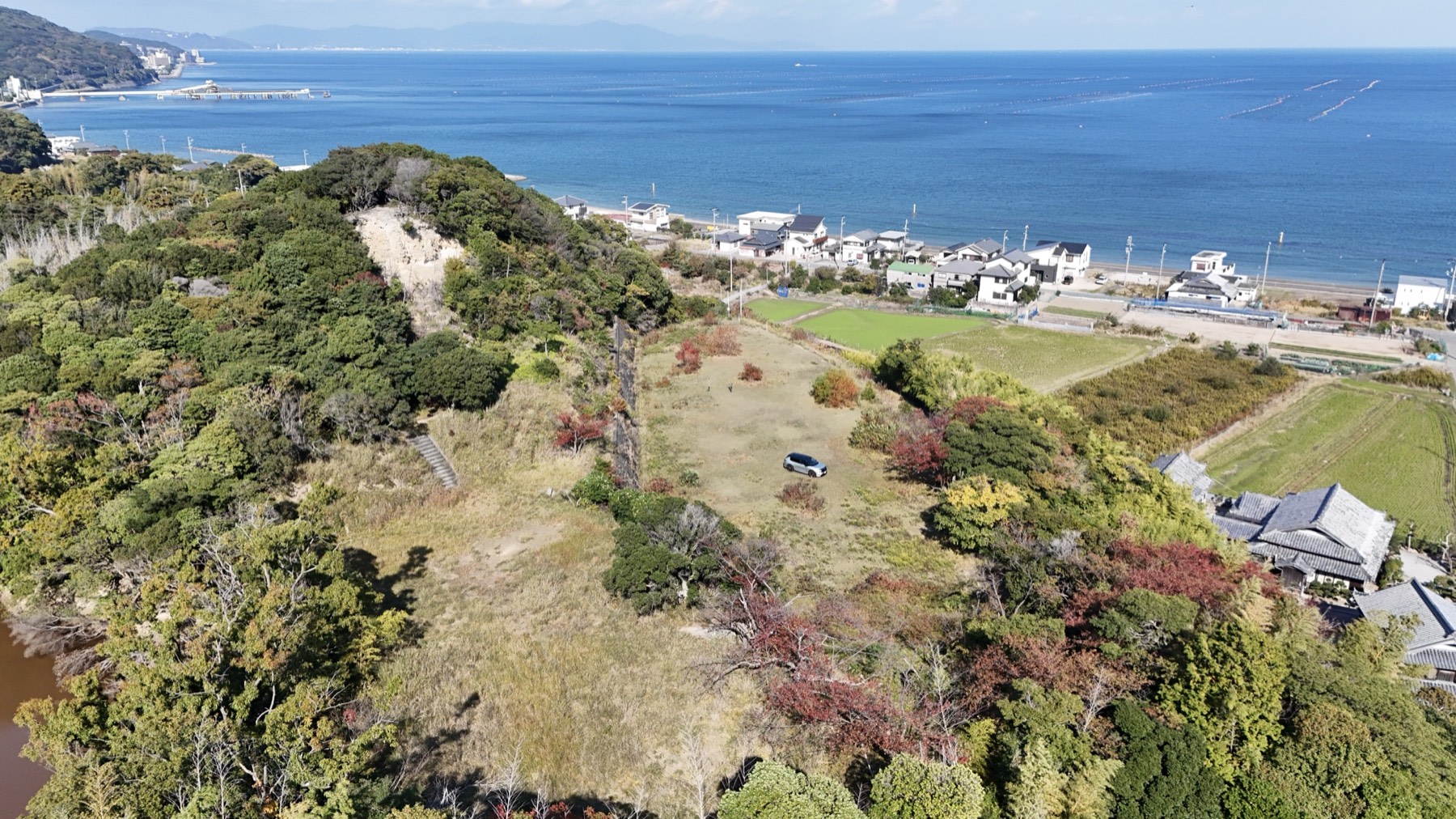 淡路島・洲本市由良町内田 海が見える高台土地の全景